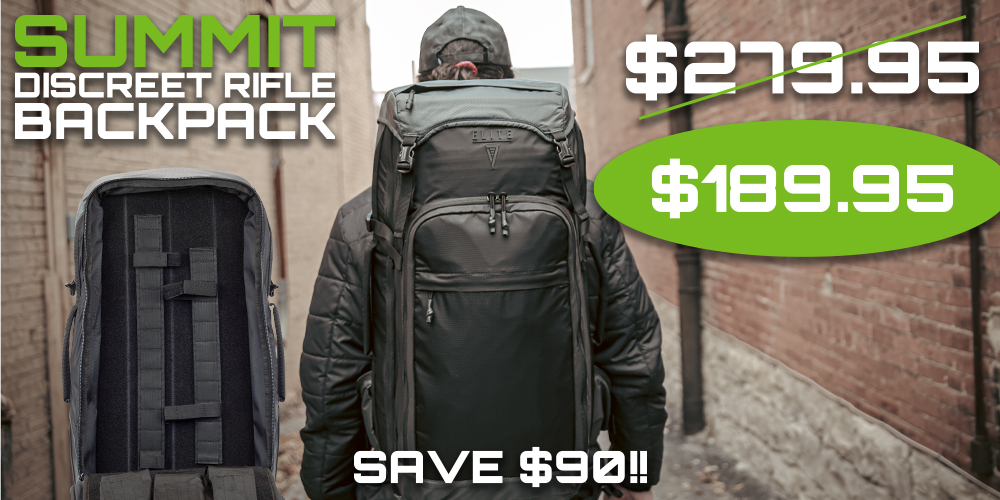Save $90 on our Summit Rifle Backpack!