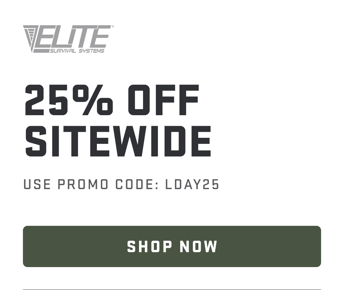 25% OFF SITEWIDE USING PROMO CODE: LDAY25