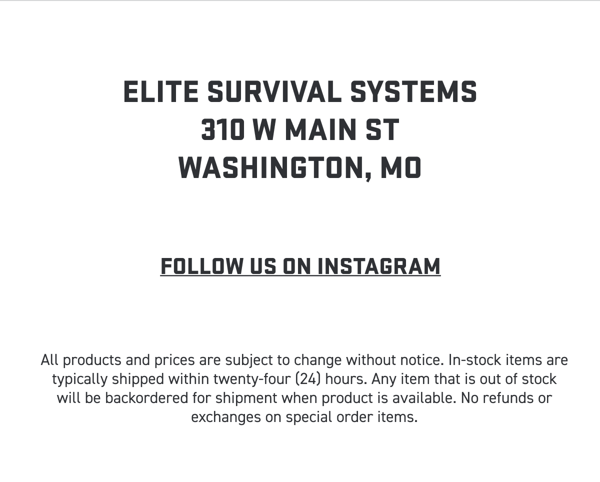 ELITE SURVIVAL SYSTEMS 310 W MAIN ST WASHINGTON, MO