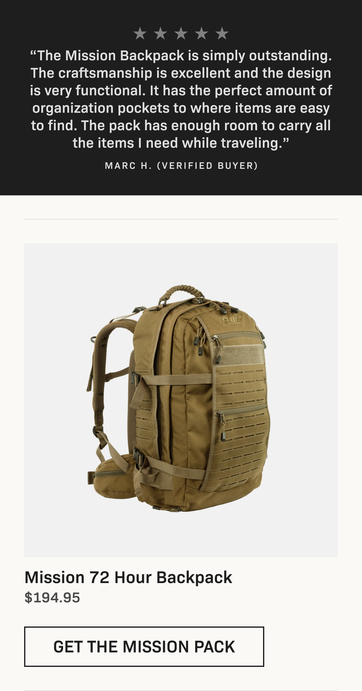 The Mission Backpack is simply outstanding