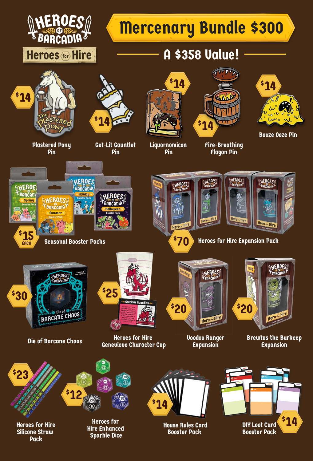 Heroes of Barcadia Gen Con 2026 Mercenary Bundle | Rollacrit